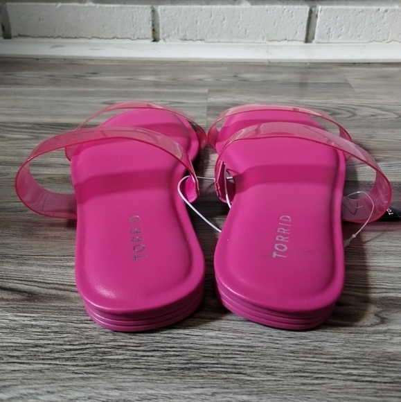 Torrid Lucite Strappy Sandal Wide Width Pink size 9WW - Picture 4 of 6